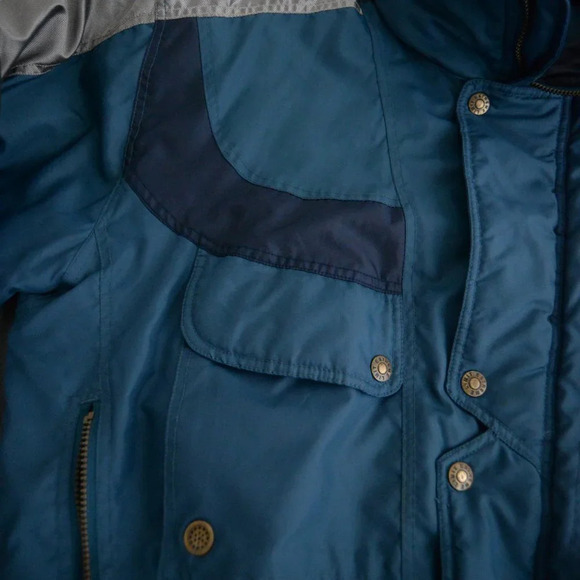 Vintage Extreme Limit Teal and Navy Zip Up winter Jacket Coat XL - Picture 10 of 12